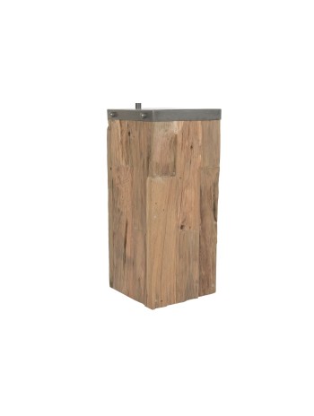 Lámpara Pie Teca Hierro 57X55X160 Hecho A Mano.