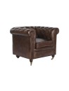 Sillón Piel 84X77X77 Chester Marrón Oscuro.