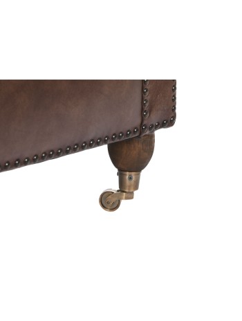Sillón Piel 84X77X77 Chester Marrón Oscuro.