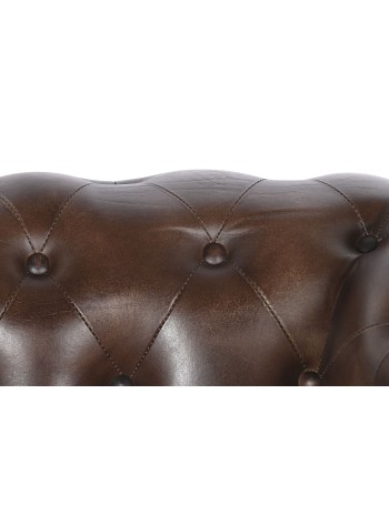 Sillón Piel 84X77X77 Chester Marrón Oscuro.