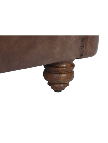 Sillón Piel 84X77X77 Chester Marrón Oscuro.
