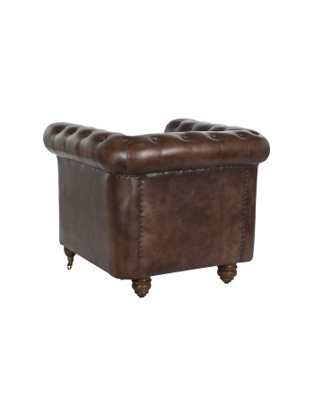 Sillón Piel 84X77X77 Chester Marrón Oscuro.