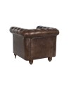 Sillón Piel 84X77X77 Chester Marrón Oscuro.