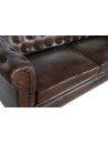 Sofá Piel 190X77X80 Chester 3 Plazas Marrón Oscuro.