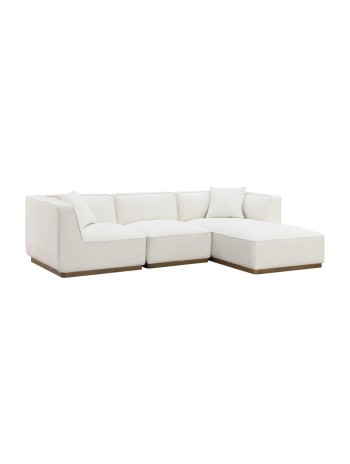 Sofá Madera De Hevea Poliéster 279X171X72 Crema.
