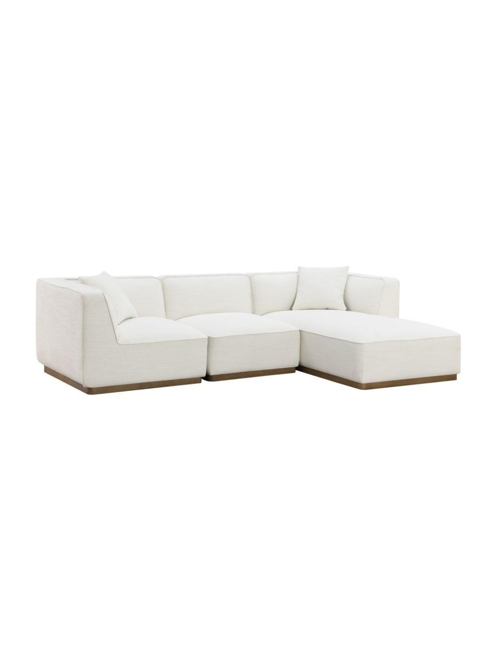 Sofá Madera De Hevea Poliéster 279X171X72 Crema.