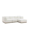 Sofá Madera De Hevea Poliéster 279X171X72 Crema.