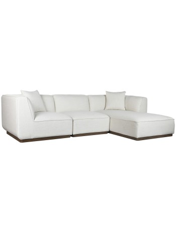 Sofá Madera De Hevea Poliéster 279X171X72 Crema.