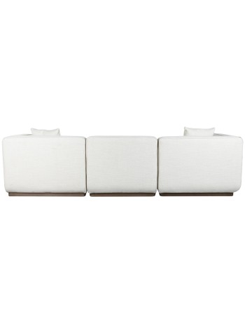 Sofá Madera De Hevea Poliéster 279X171X72 Crema.