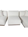 Sofá Madera De Hevea Poliéster 279X171X72 Crema.
