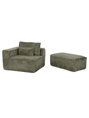 Sofá Poliéster Foam 220X158X91 Pana Verde.