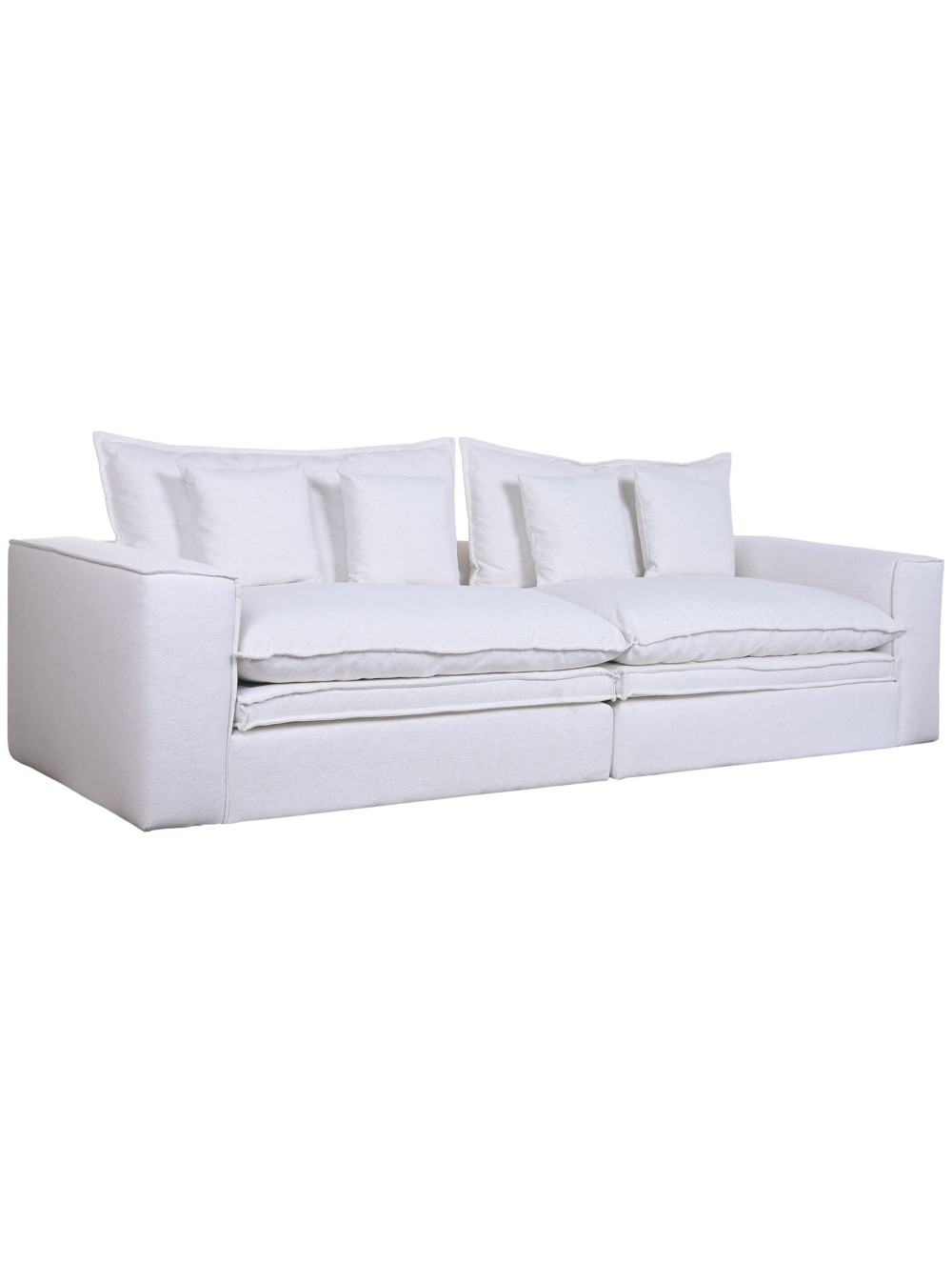 Sofá Lino Pluma 296X99X100 Blanco.