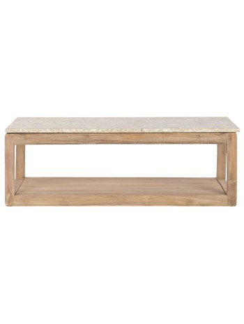 Mesa Centro Madera Reciclada Mármol 120X60X40.