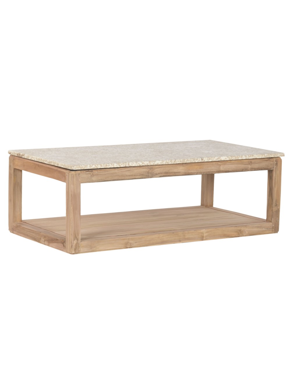 Mesa Centro Madera Reciclada Mármol 120X60X40.