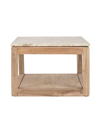 Mesa Centro Madera Reciclada Mármol 120X60X40.