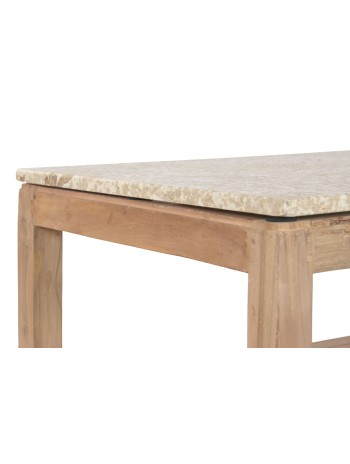 Mesa Centro Madera Reciclada Mármol 120X60X40.