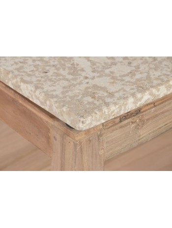 Mesa Centro Madera Reciclada Mármol 120X60X40.