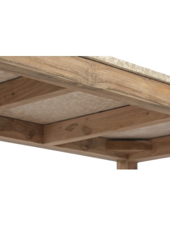 Mesa Centro Madera Reciclada Mármol 120X60X40.