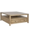 Mesa Centro Madera Mango 100X100X45 Cajones.