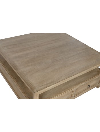 Mesa Centro Madera Mango 100X100X45 Cajones.