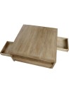 Mesa Centro Madera Mango 100X100X45 Cajones.