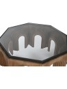 Mesa Centro Abeto Cristal 99X99X46 Arco Marrón.