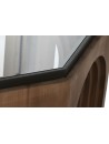 Mesa Centro Abeto Cristal 99X99X46 Arco Marrón.