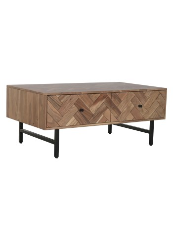 Mesa Centro Acacia Metal 110X60X45 Marrón.