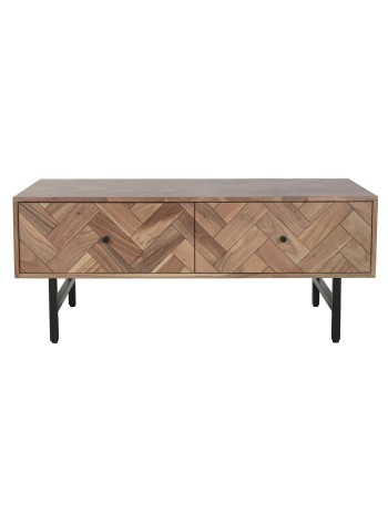 Mesa Centro Acacia Metal 110X60X45 Marrón.