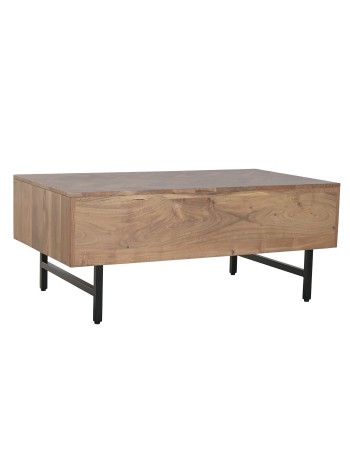 Mesa Centro Acacia Metal 110X60X45 Marrón.