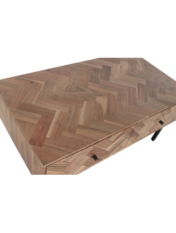 Mesa Centro Acacia Metal 110X60X45 Marrón.