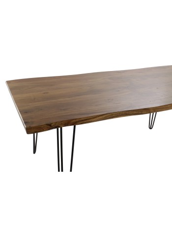 Mesa Comedor Acacia Metal 180X91X76 Marrón.