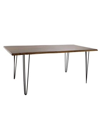 Mesa Comedor Acacia Metal 180X91X76 Marrón.