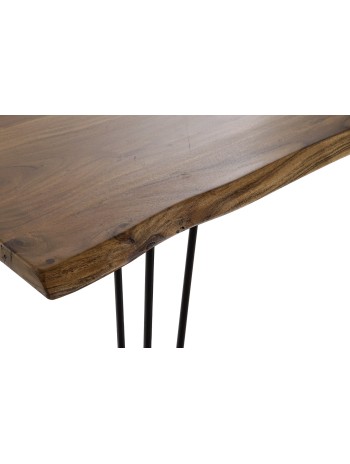Mesa Comedor Acacia Metal 180X91X76 Marrón.