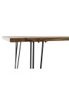 Mesa Comedor Acacia Metal 180X91X76 Marrón.
