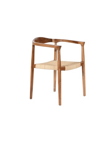 Silla Teca Ratán 59X55X78 Marrón.
