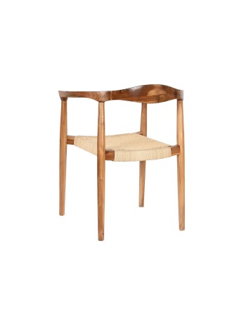 Silla Teca Ratán 59X55X78 Marrón.