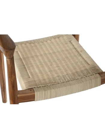Silla Teca Ratán 59X55X78 Marrón.