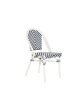 Silla Aluminio Ratán Sintético 47X58X88 Azul.