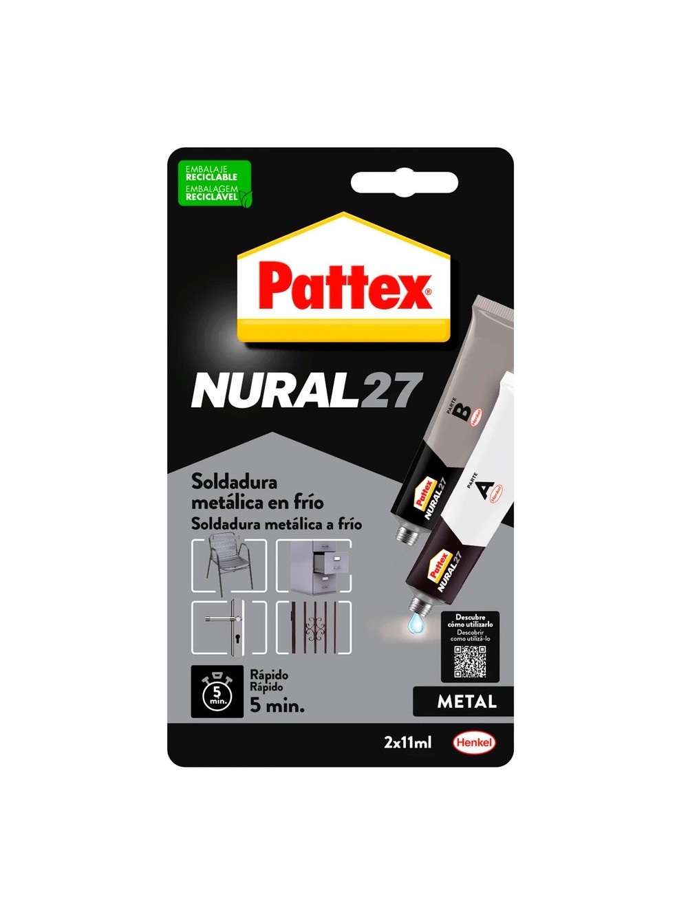Nural 27 Aluminio Gris de 22 ml, compuesto por 2 Tubos 11+11 ml.