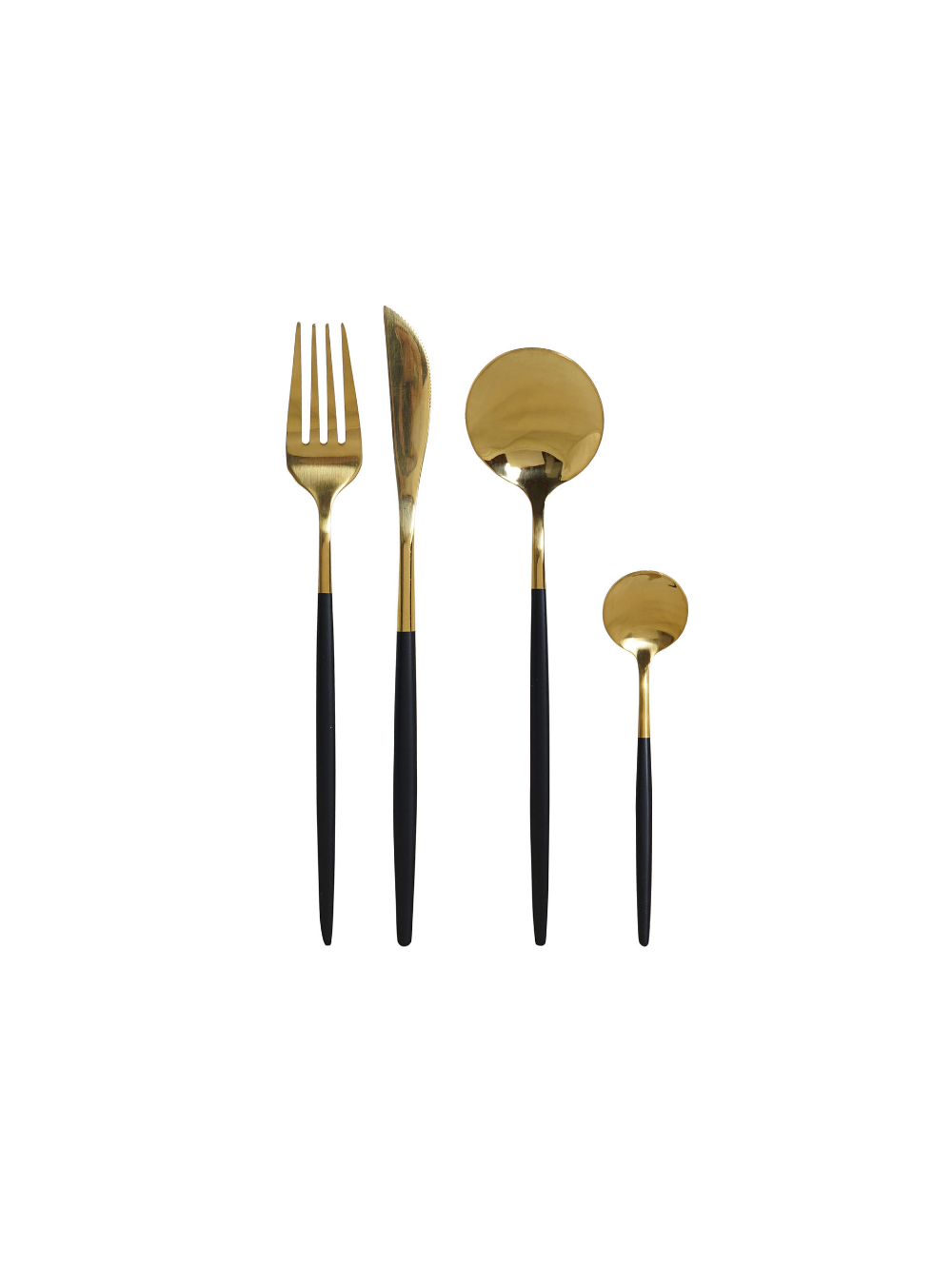 Set Cubiertos 16 piezas Inox Dorados