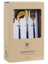 Set Cubiertos 16 piezas Inox Dorados
