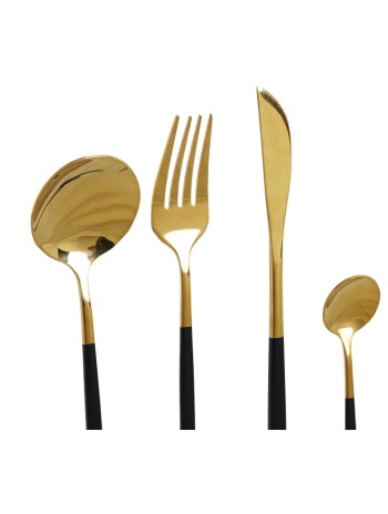 Set Cubiertos 16 piezas Inox Dorados