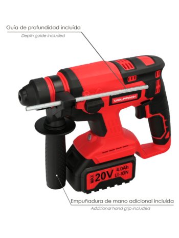 Martillo Perforador SDS Plus a Batería o Taladro