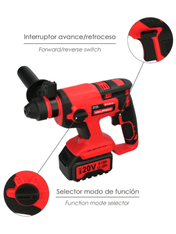 Martillo Perforador SDS Plus a Batería o Taladro