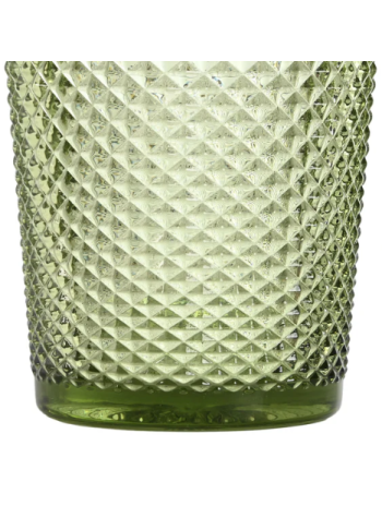 Vaso Cristal Relieve Verde