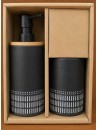 Juego Baño Dosificador y Vaso Negro