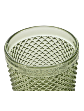 Vaso Cristal Relieve Verde