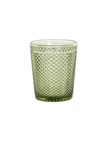 Vaso Cristal Relieve Verde