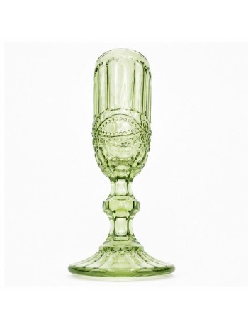 Copa Champan Verde, Con Grabado